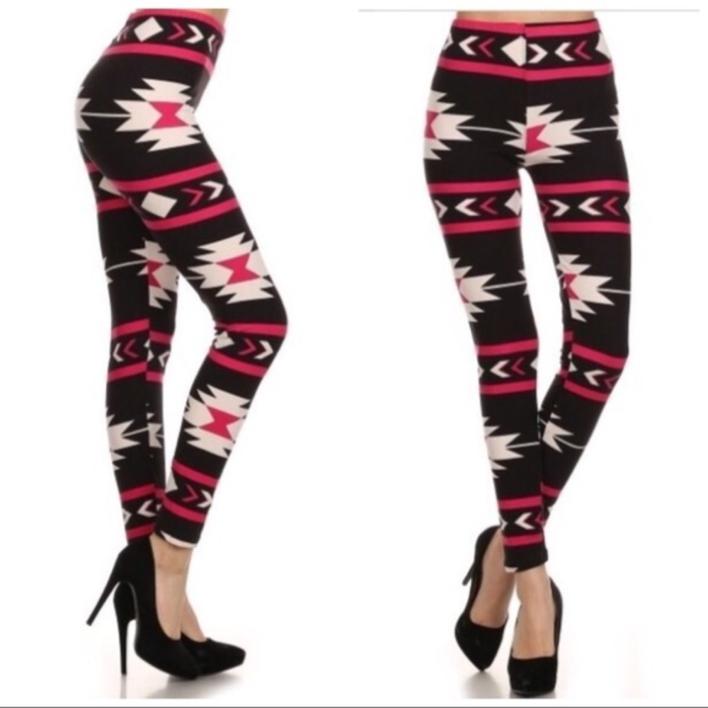 Pink Aztec Pattern Leggins 